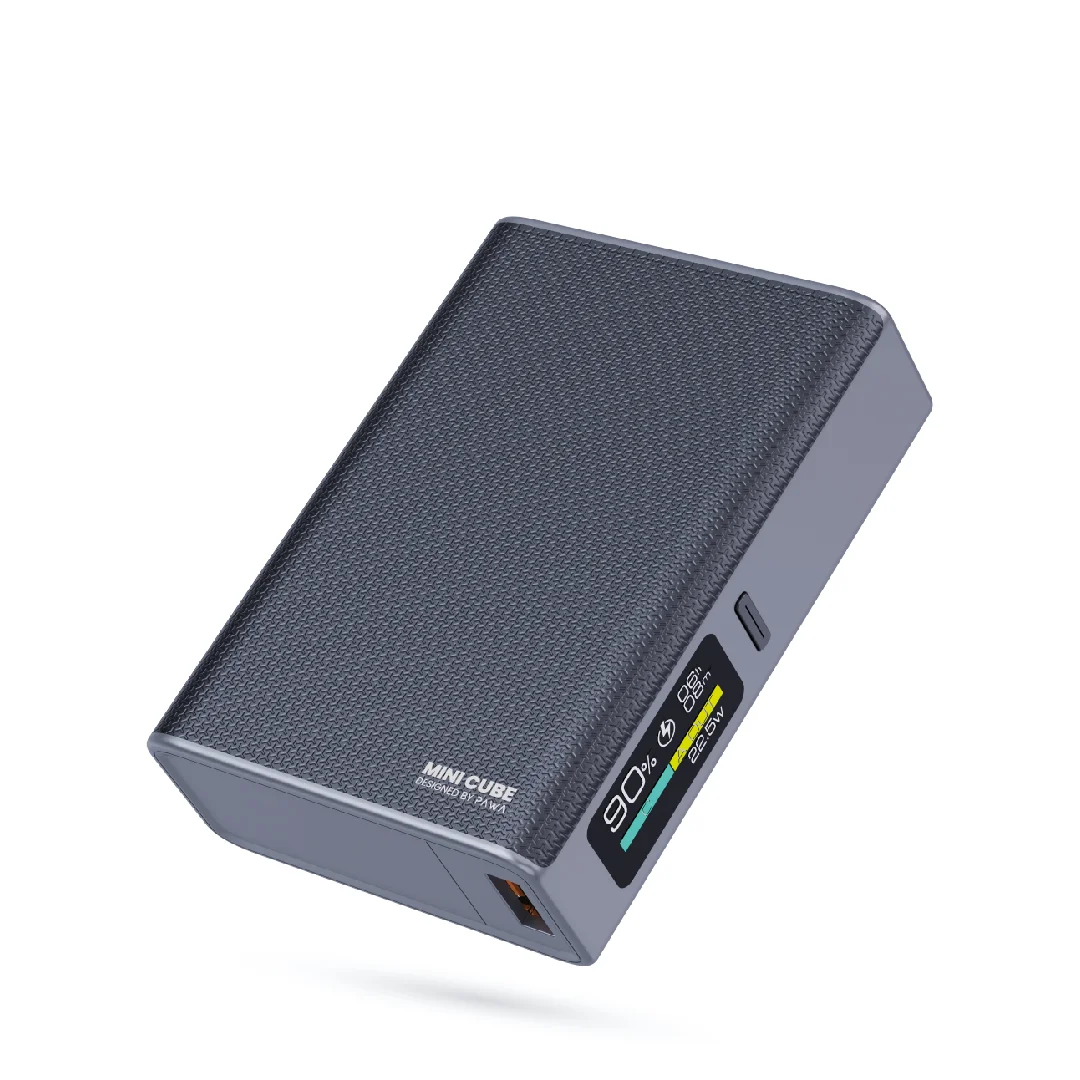 PAWA MINI CUBE MINI POWERBANK WITH SMART DISPLAY BLACK PW-PBMC10DS-BK