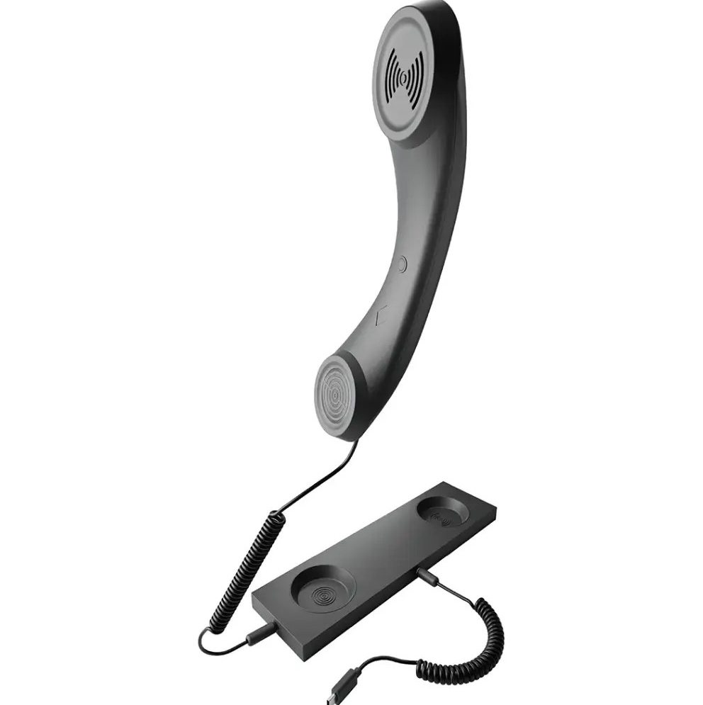 PORODO CLASSIC RETRO PHONE HANDSET WITH TYPE C CONNECTOR BLACK PD3286BK