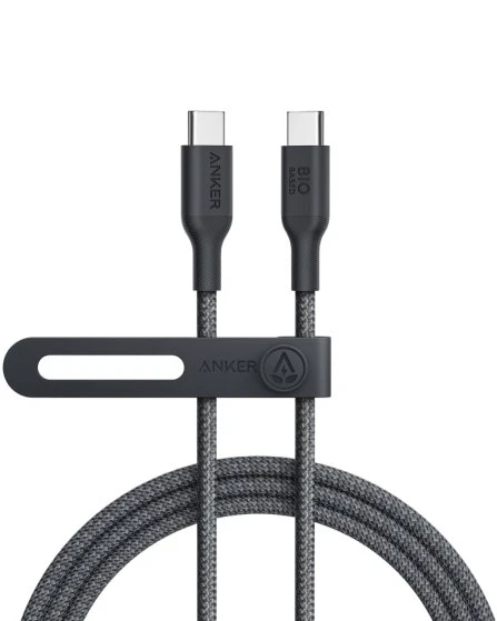 ANKER 544 USB C TO USB C 240W BIO BRAIDED CABLE 6FT BLACK A80F6H11