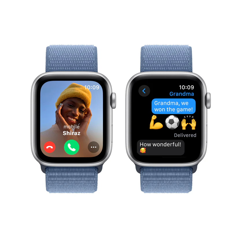 APPLE WATCH SE (2ND GENERATION) GPS 44MM SILVER ALUMINUM CASE WITH WINTER BLUE SPORT LOOP BAND MREF3 thumbnail 4