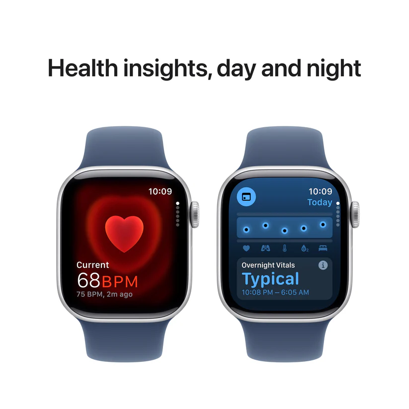 APPLE WATCH SERIES 10 42MM GPS SILVER ALUMINIUM CASE WITH DENIM SPORT BAND MWWC3 thumbnail 5