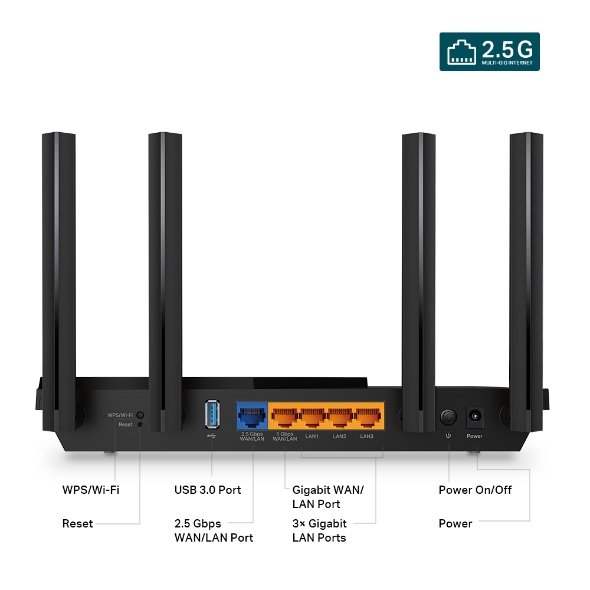 TP-Link Archer AX55 Pro AX3000 Multi-Gigabit Wi-Fi 6 Router thumbnail 7