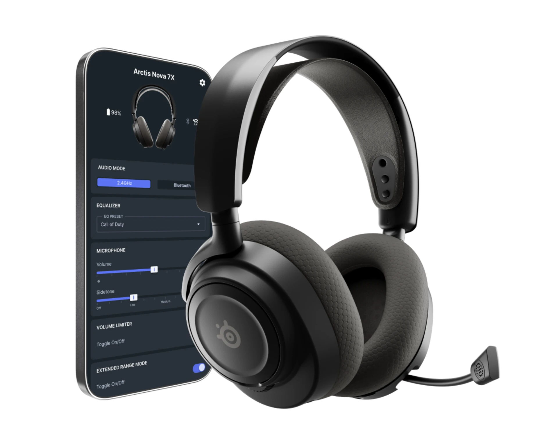 STEELSERIES ARCTIS NOVA 7X GEN 2 WIRELESS GAMING HEADSET BLACK 61758 thumbnail 2