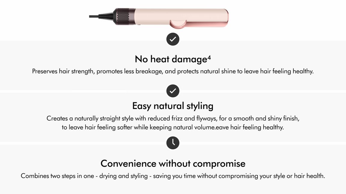 DYSON AIRSTRAIT HAIR STRAIGHTENER CERAMIC PINK-ROSE GOLD HT01 thumbnail 4