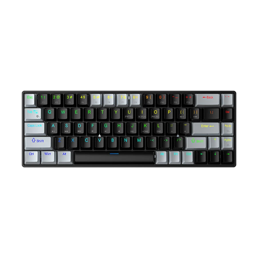 AULA Wind Hot-Swappable Mechanical Keyboard (Black/Gray, Red Switch, F3268) - Customizable Keys with Sleek Design