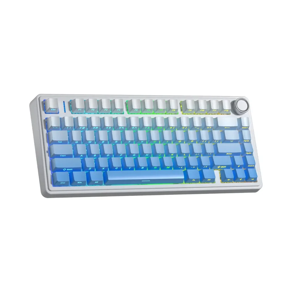 AULA 75 KEYS RGB 75% MECHANICAL GAMING KEYBOARD TRI-MODE KNOB SEIYA SWITCH F75 PRO OCEAN CASCADE