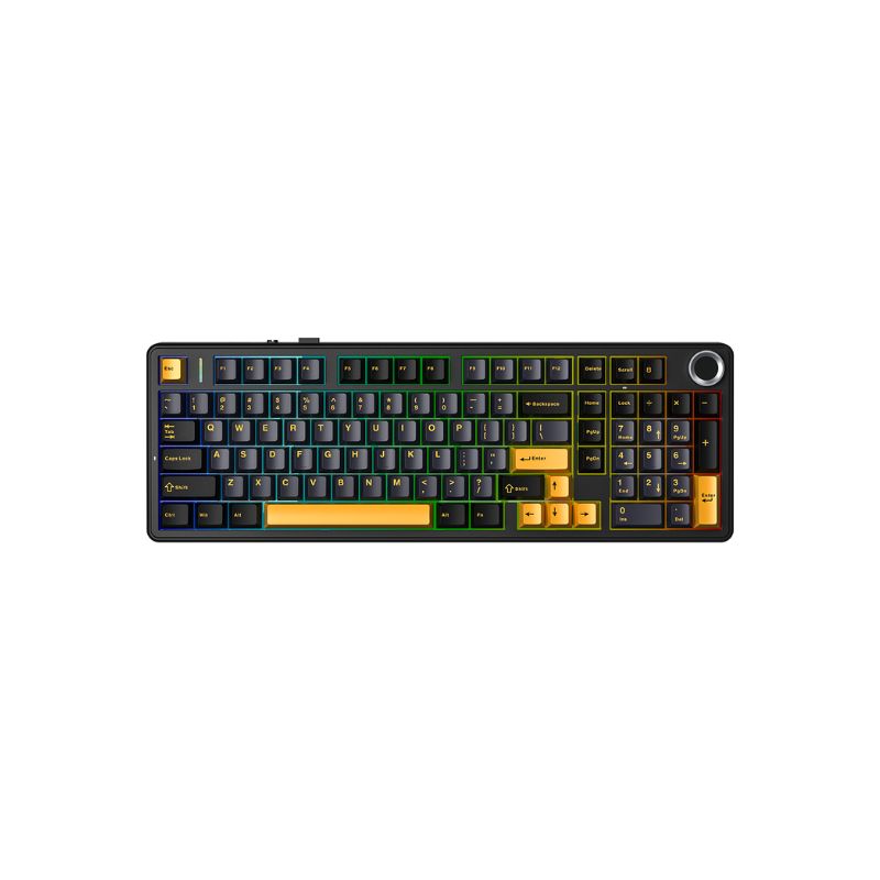 AULA 99 KEYS RGB 98% MECHANICAL GAMING KEYBOARD TRI-MODE KNOB STAR VECTOR SWITCH BK-GRY-GRN F99 PRO