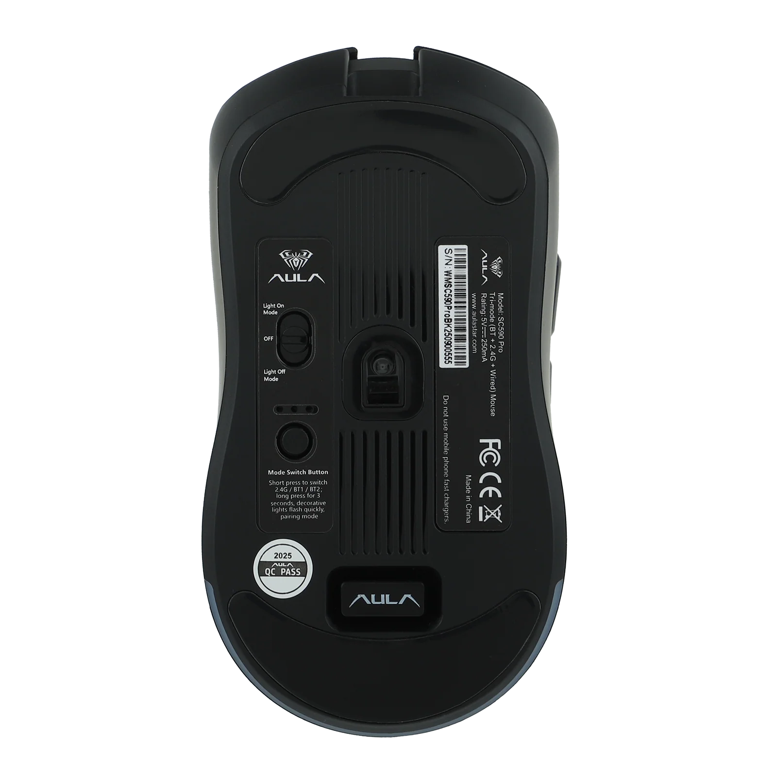 AULA ERGONOMIC TRI-MODE WIRELESS GAMING MOUSE 20000 DPI WITH PAW3311 SENSOR SC590 PRO BLACK thumbnail 3