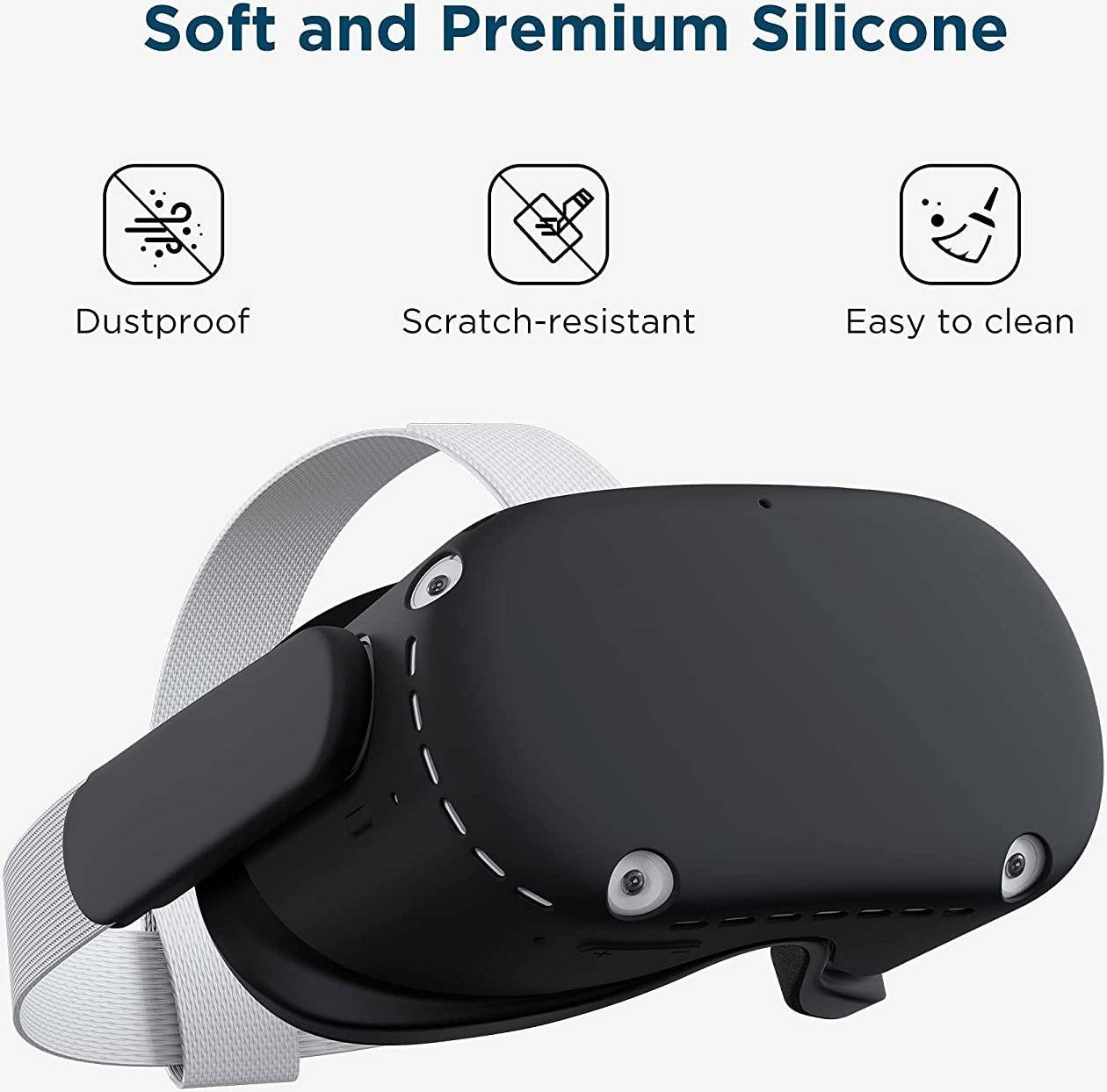 KIWI DESIGN VR SHELL PROTECTIVE COVER WITH TWO SIDE COMPATIBLE SILICONE BLACK Q25-2.1 HJT-285