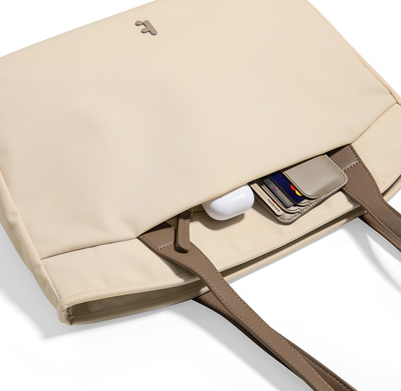 TOMTOC VERSATILE T23 LAPTOP TOTE BAG KHAKI T23S1K1 thumbnail 6