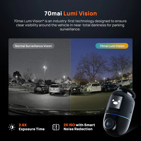 70MAI DASH CAM 4K OMNI FRONT AND REAR HDR SET CAMERA BLACK GRAY X800 thumbnail 2