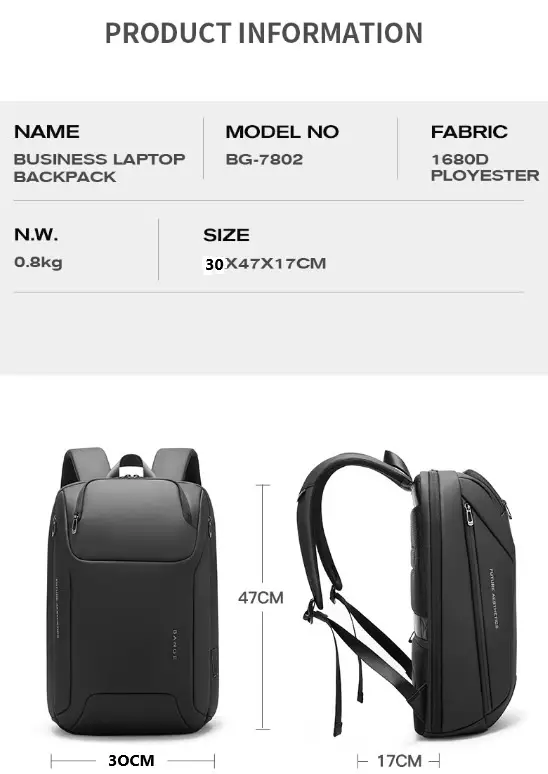 BANGE BACKPACK BLUE BG-7802 thumbnail 2