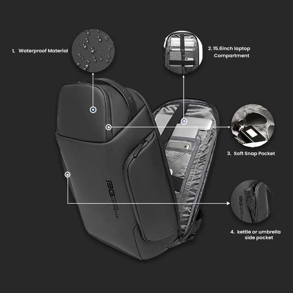 BANGE BACKPACK BLACK BG-7277-15 thumbnail 6