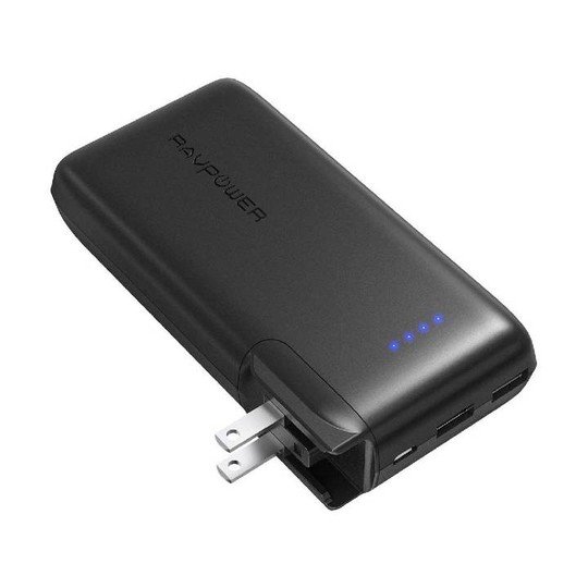 RAVPOWER 10000MAH POWER BANK WITH ADAPTER BLACK RP-PB066