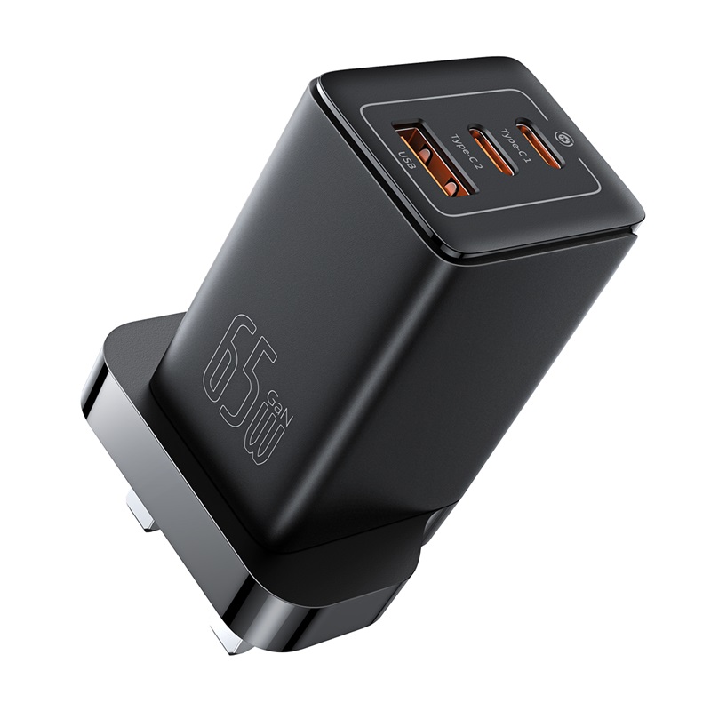 BASEUS 3 IN 1 65W GAN 5 PRO FAST CHARGER BLACK