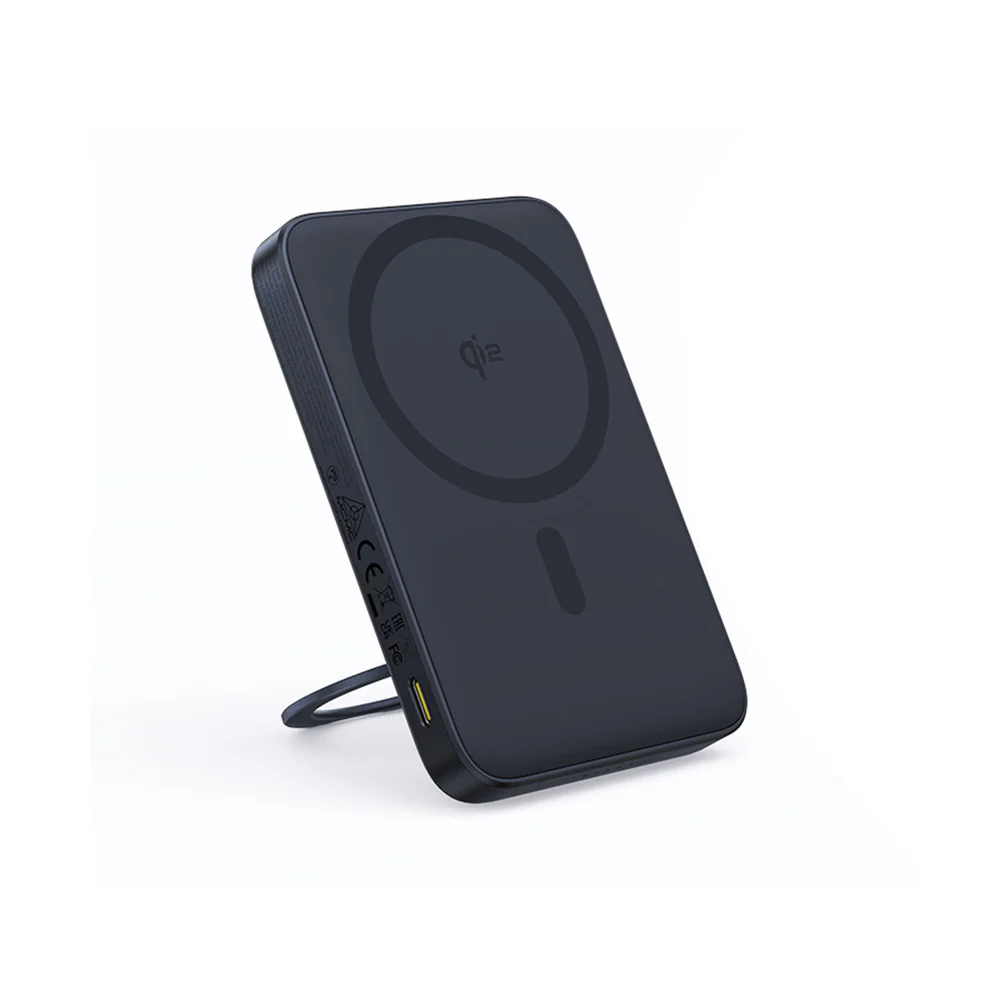 BASEUS PICOGO QI2 MAGNETIC POWER BANK WITH ROTATABLE STAND 5000MAH 20W COSMIC BLACK P10076802123-00-BK thumbnail 2
