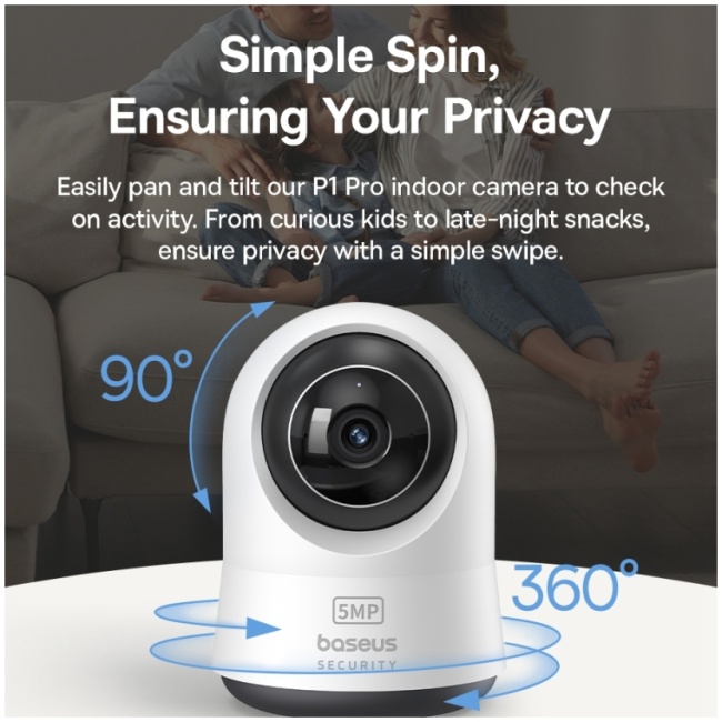 BASEUS WIRED 3K ULTRA CLEAR SECURITY CAMERA P1 PRO WHITE thumbnail 3