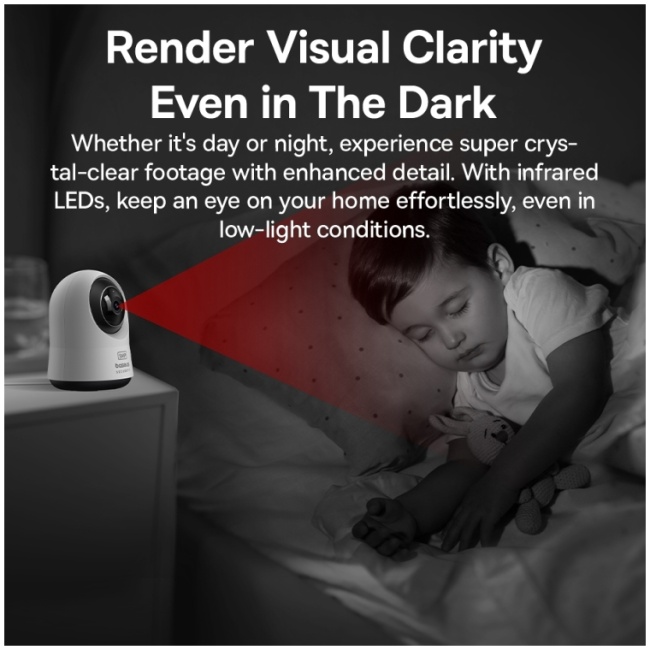 BASEUS WIRED 3K ULTRA CLEAR SECURITY CAMERA P1 PRO WHITE thumbnail 7