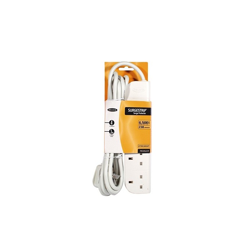 BELKIN 4 SOCKET SURGESTRIP SURGE PROTECTOR 1 M F9E400UK1M