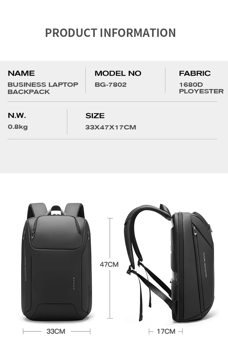 BANGE BACKPACK GRAY BG-7802 thumbnail 6