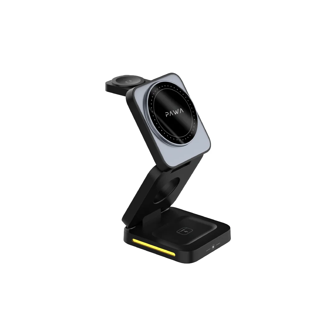 PAWA 3 IN 1 FOLDABLE WIRELESS CHARGER BLACK PW-TA3115W1