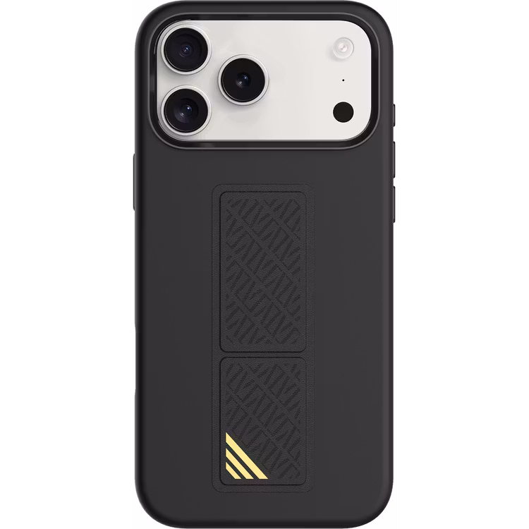 LEVELO IPHONE 17 PRO MORPHIX SILICONE CASE WOTH LEATHER GRIP BLACK LVLMRPS17PBK thumbnail 2