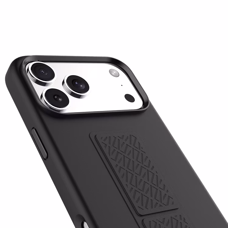 LEVELO IPHONE 17 PRO MORPHIX SILICONE CASE WOTH LEATHER GRIP BLACK LVLMRPS17PBK thumbnail 9
