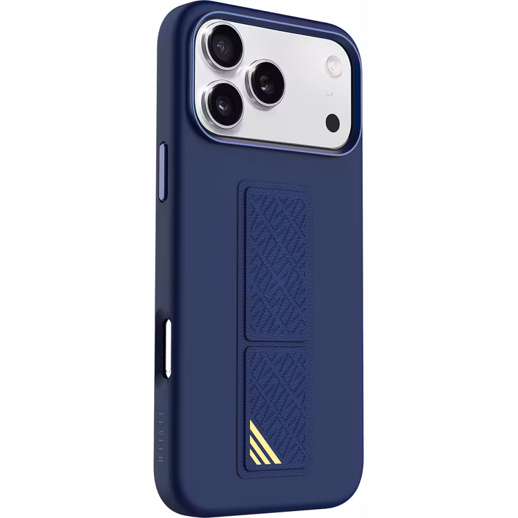 LEVELO IPHONE 17 PRO MAX MORPHIX SILICONE CASE WITH LEATHER GRIP DARK BLUE LVLMRPS17PMDBK thumbnail 2
