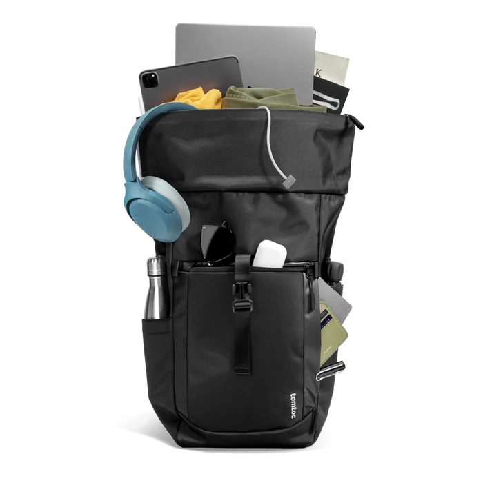TOMTOC NAVIGATOR T61 ROLLTOP BACKPACK BLACK T61L1D1 thumbnail 3