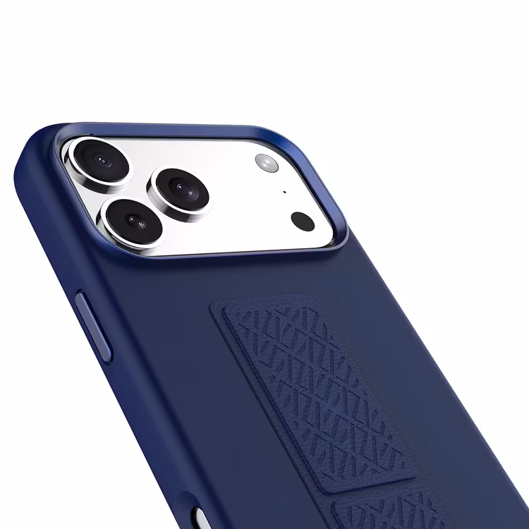 LEVELO IPHONE 17 PRO MAX MORPHIX SILICONE CASE WITH LEATHER GRIP DARK BLUE LVLMRPS17PMDBK thumbnail 6