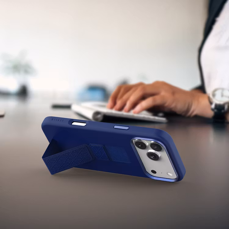 LEVELO IPHONE 17 PRO MORPHIX SILICONE CASE WITH LEATHER GRIP DARK BLUE LVLMRPS17PDBK thumbnail 7