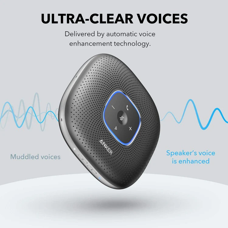 ANKER ULTRA CLEAR PORTABLE CONFERENCE SPEAKER PHONE BLACK A3301012 thumbnail 4