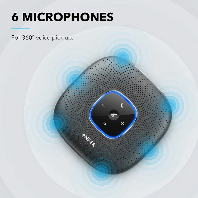ANKER ULTRA CLEAR PORTABLE CONFERENCE SPEAKER PHONE BLACK A3301012 thumbnail 2