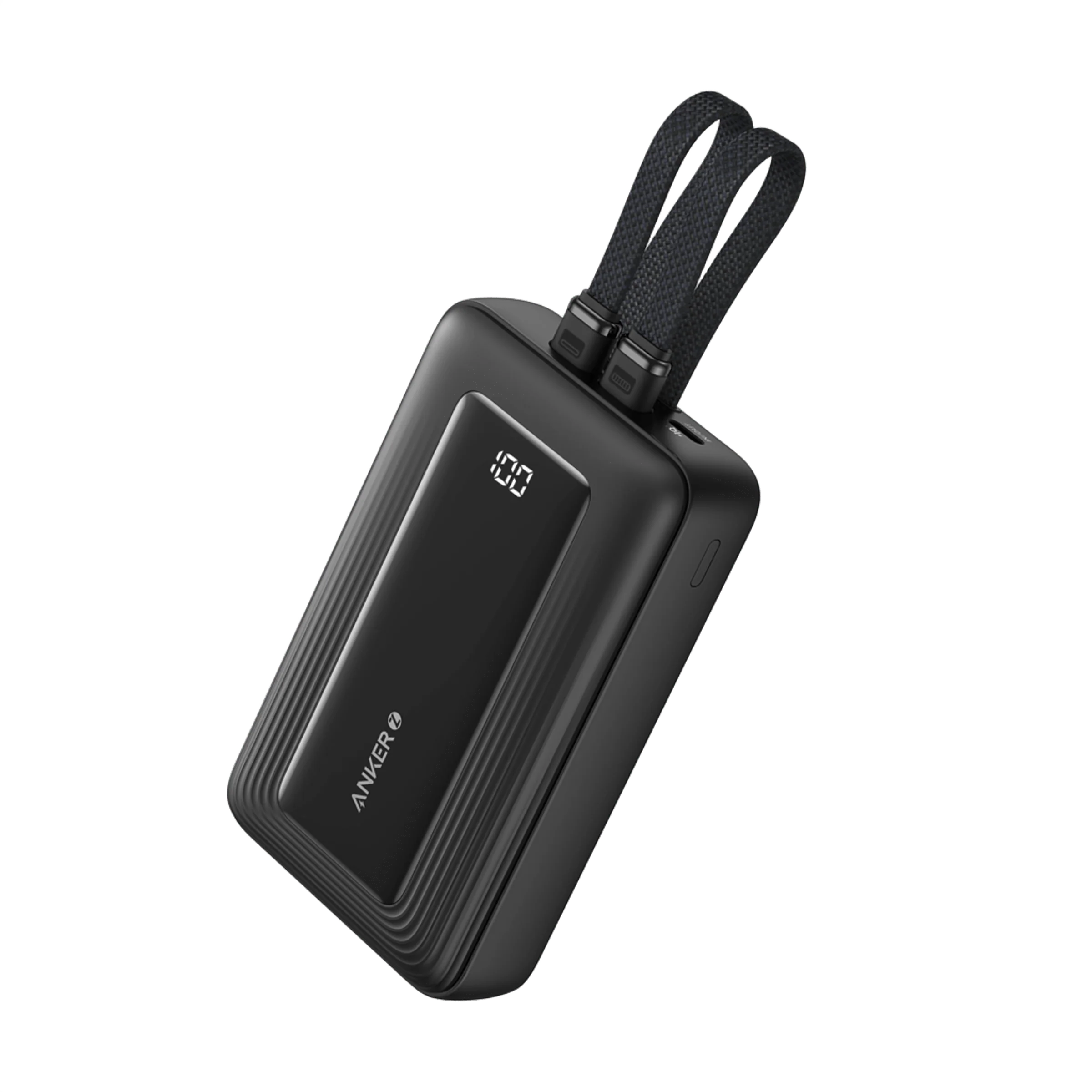 ANKER ZOLO POWER BANK 20K 30W BUILT IN USB C AND LIGHTNING CABLE BLACK A1681H11