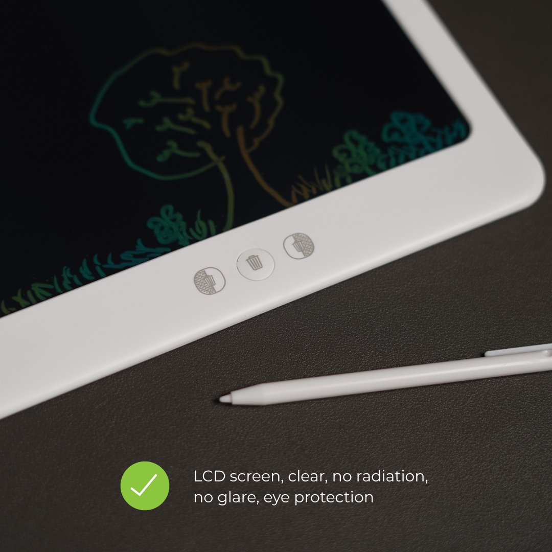 Bluepebble 14-Inch Tablet Doodle Writing & Drawing Board for Kids - White BP-DOODLE14-WH thumbnail 7