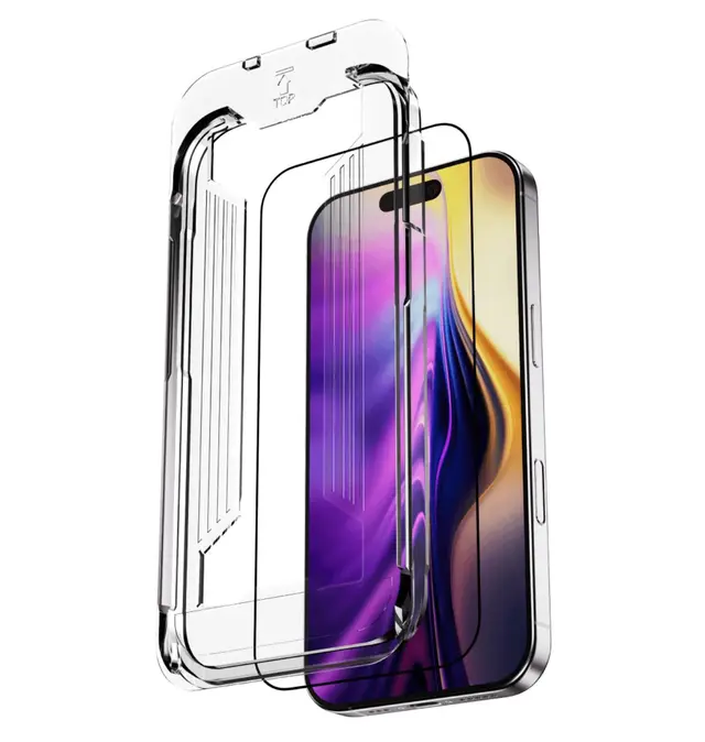 BLUPEBBLE GRAPHENE ROCK SERIES TEMPERED GLASS 2.5D FOR IPHONE 17 PRO MAX ORANGE BP-LENS17P&PM-OR