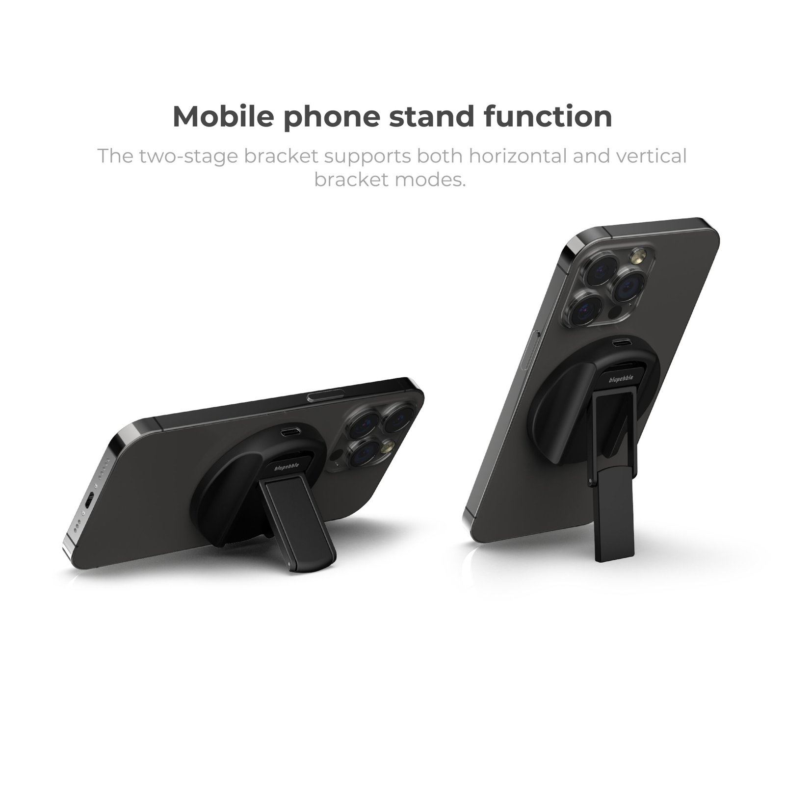 BLUPEBBLE LUCID MAG GRIP MAGSAFE 15W WL CHARGER WITH STAND AND WEBCAM MOUNT BP-15WLUCIDMAGGRIP-BK thumbnail 8