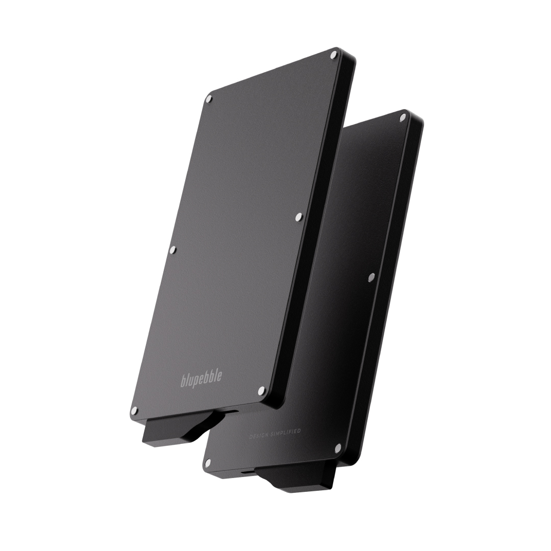 BLUPEBBLE 6 STANDARD SIZED MAGNETIC CARD HOLDER WITH RFID PROTECTION BLACK BP-6CARRDMAG-BK