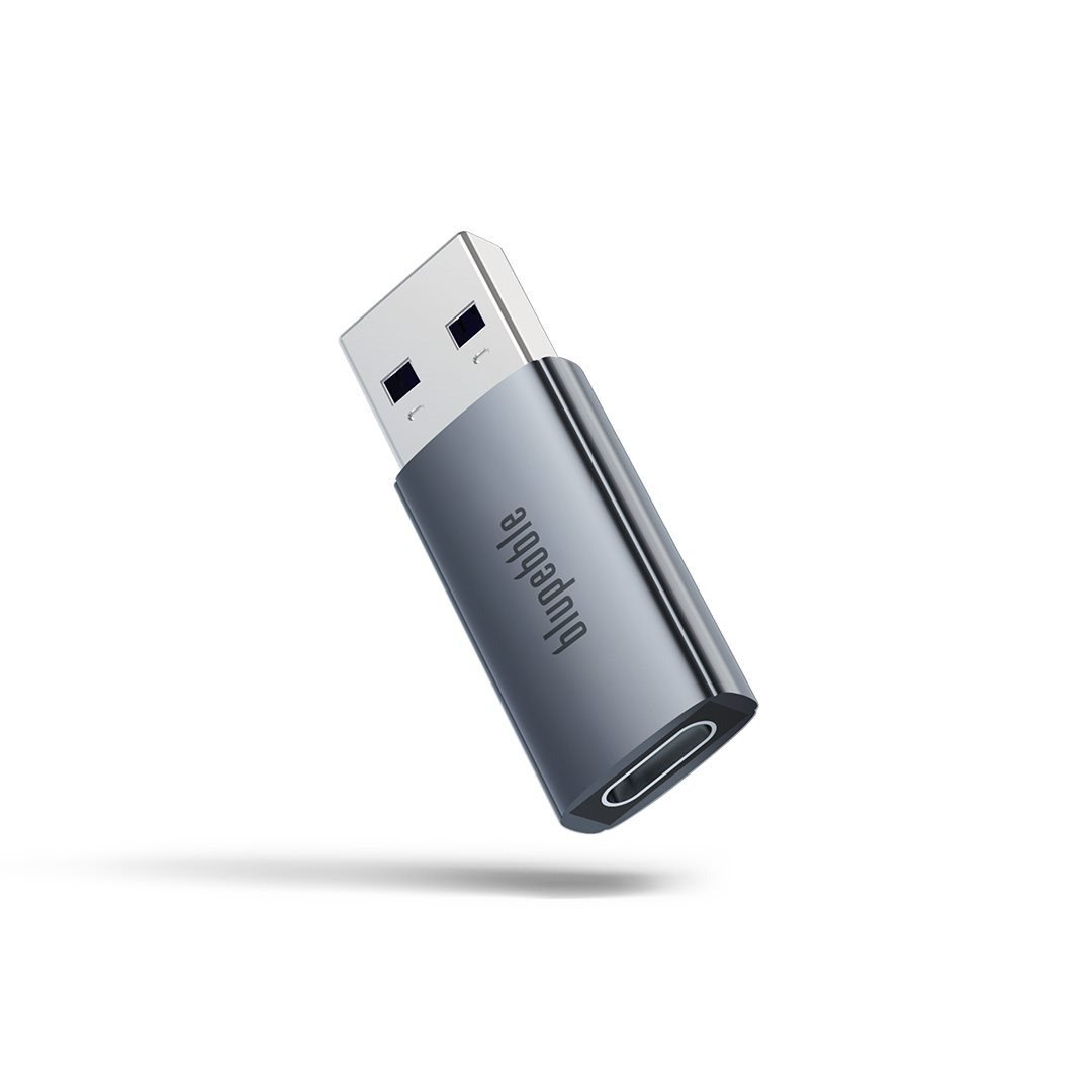 BluPebble USB-A 3.2 to USB-C OTG Adapter - Grey (BP-AMCF10-GY)