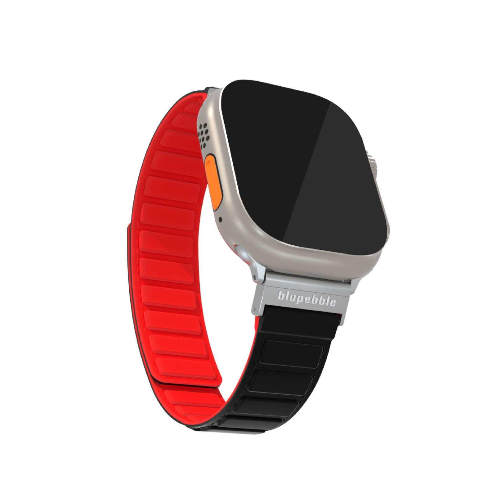BLUPEBBLE AVERAU SILICONE REVERSIBLE MAGNETIC STRAP 49/45/44/42MM BLACK/RED BP-AVERAU49-BKRD