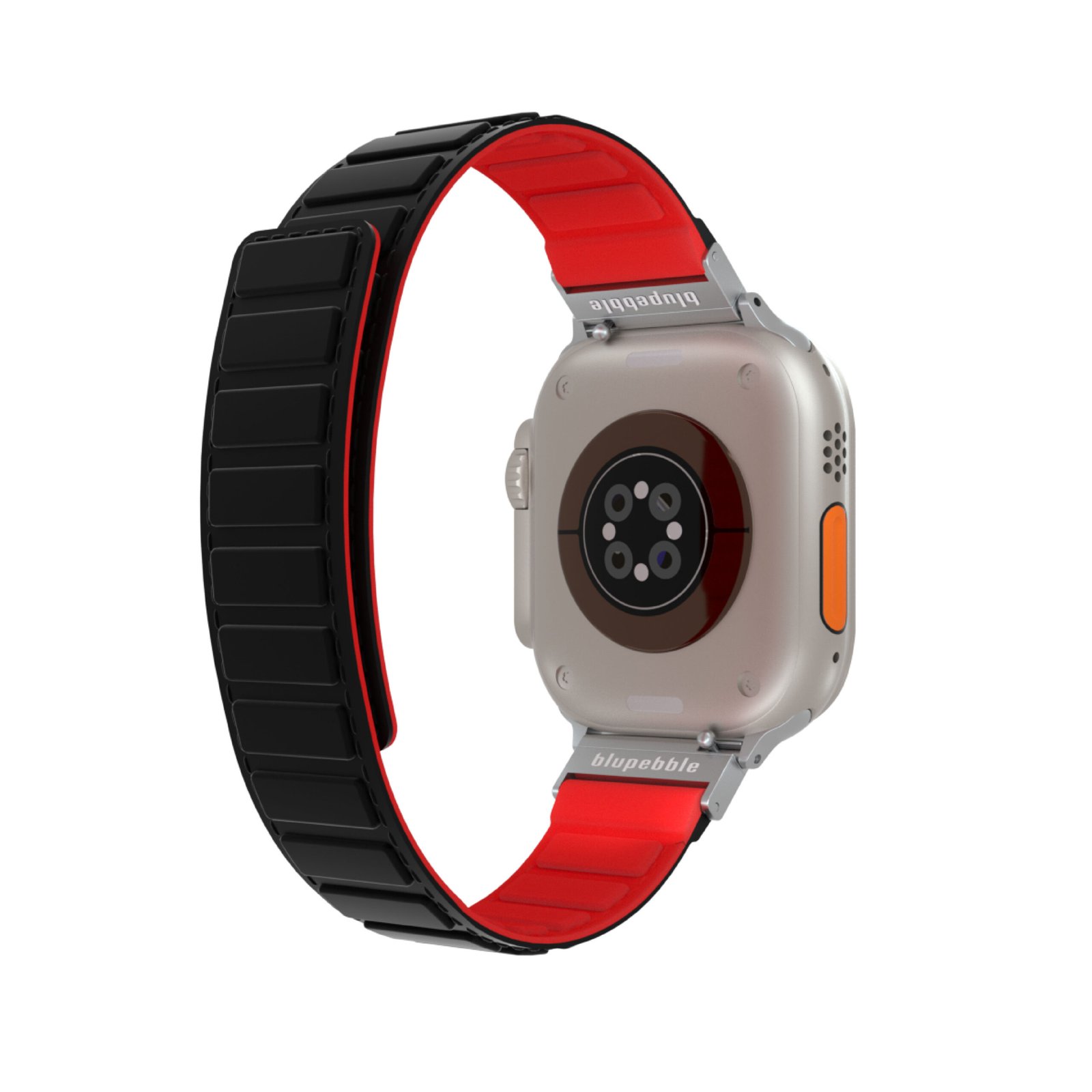BLUPEBBLE AVERAU SILICONE REVERSIBLE MAGNETIC STRAP 49/45/44/42MM BLACK/RED BP-AVERAU49-BKRD thumbnail 2
