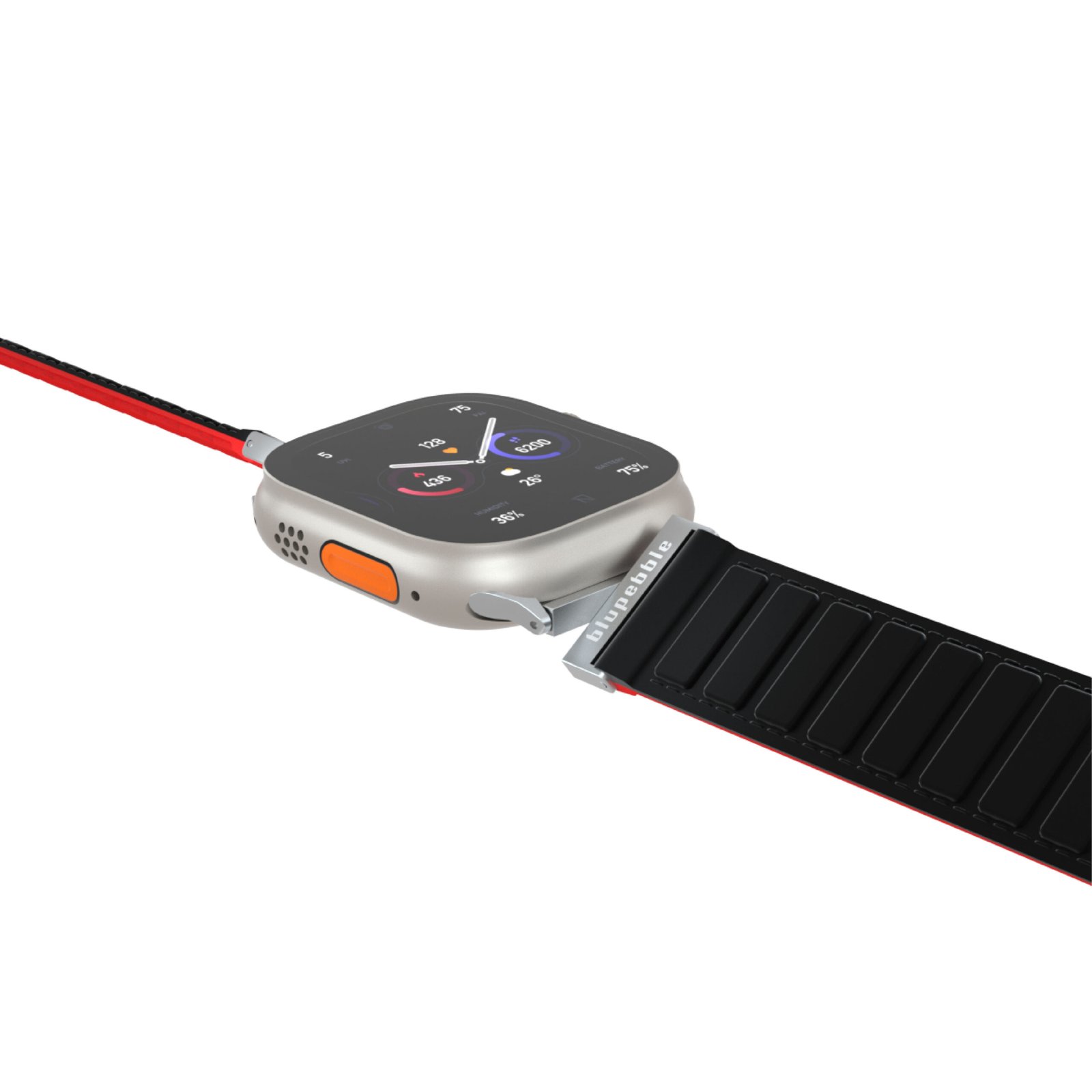 BLUPEBBLE AVERAU SILICONE REVERSIBLE MAGNETIC STRAP 49/45/44/42MM BLACK/RED BP-AVERAU49-BKRD thumbnail 6