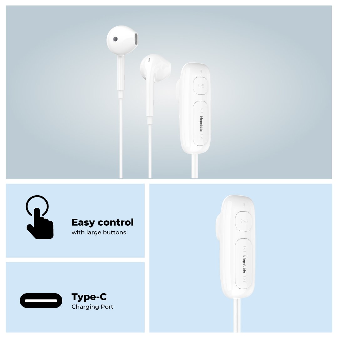 BLUPEBBLE BT CLIP WIRELESS EARPHONE WHITE BP-BTCLIP01-WH thumbnail 5