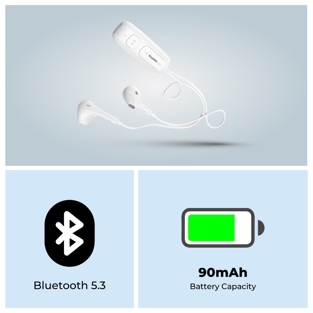 BLUPEBBLE BT CLIP WIRELESS EARPHONE WHITE BP-BTCLIP01-WH thumbnail 10