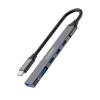 BLUPEBBLE C5-PORT MULTIPORT HUB PD 100W 2X USB-C 2X USB-A WITH PD 3.0 GRAY BP-C5MULTIHUB5IN1-GY thumbnail 4
