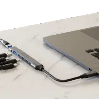 BLUPEBBLE C5-PORT MULTIPORT HUB PD 100W 2X USB-C 2X USB-A WITH PD 3.0 GRAY BP-C5MULTIHUB5IN1-GY thumbnail 3