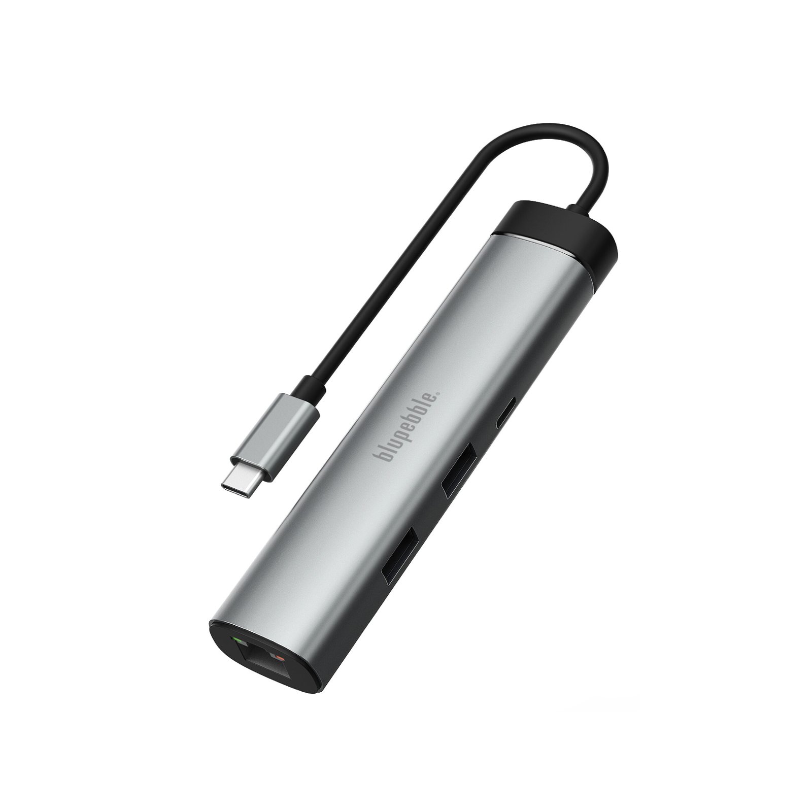 BLUPEBBLE C6 MULTIPORT ALUMINUM 6 IN 1 MULTIMEDIA HUB GRAY BP-C6MULTIHUB6IN1-GY thumbnail 2