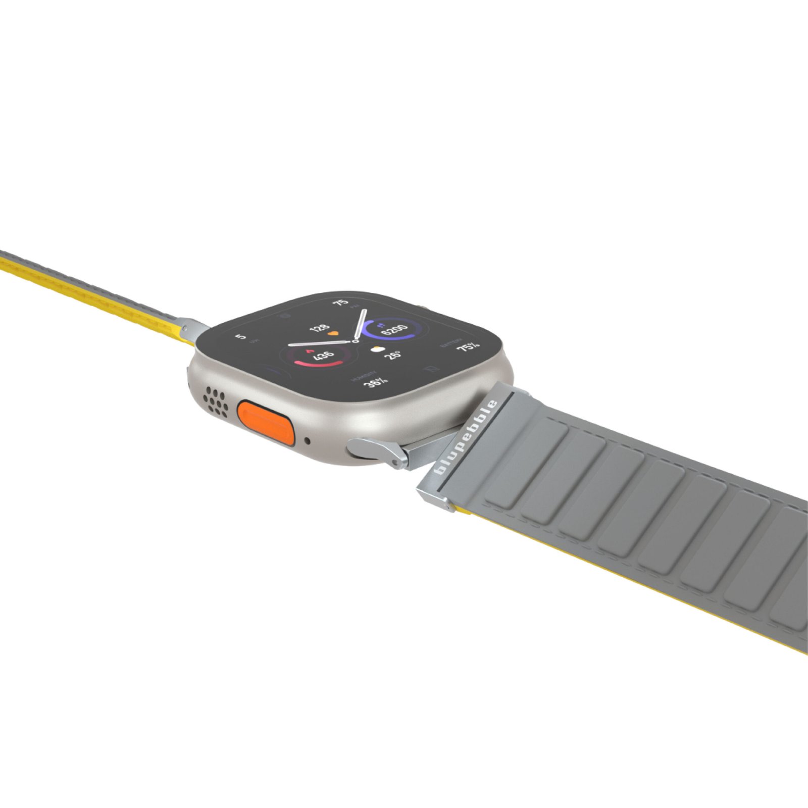 BLUPEBBLE CINQUE TORRI SILICONE REVERSIBLE MAGNETIC STRAP 49/45/44/42MM GREY/YELLOW BP-CTORRI49-GYY thumbnail 6