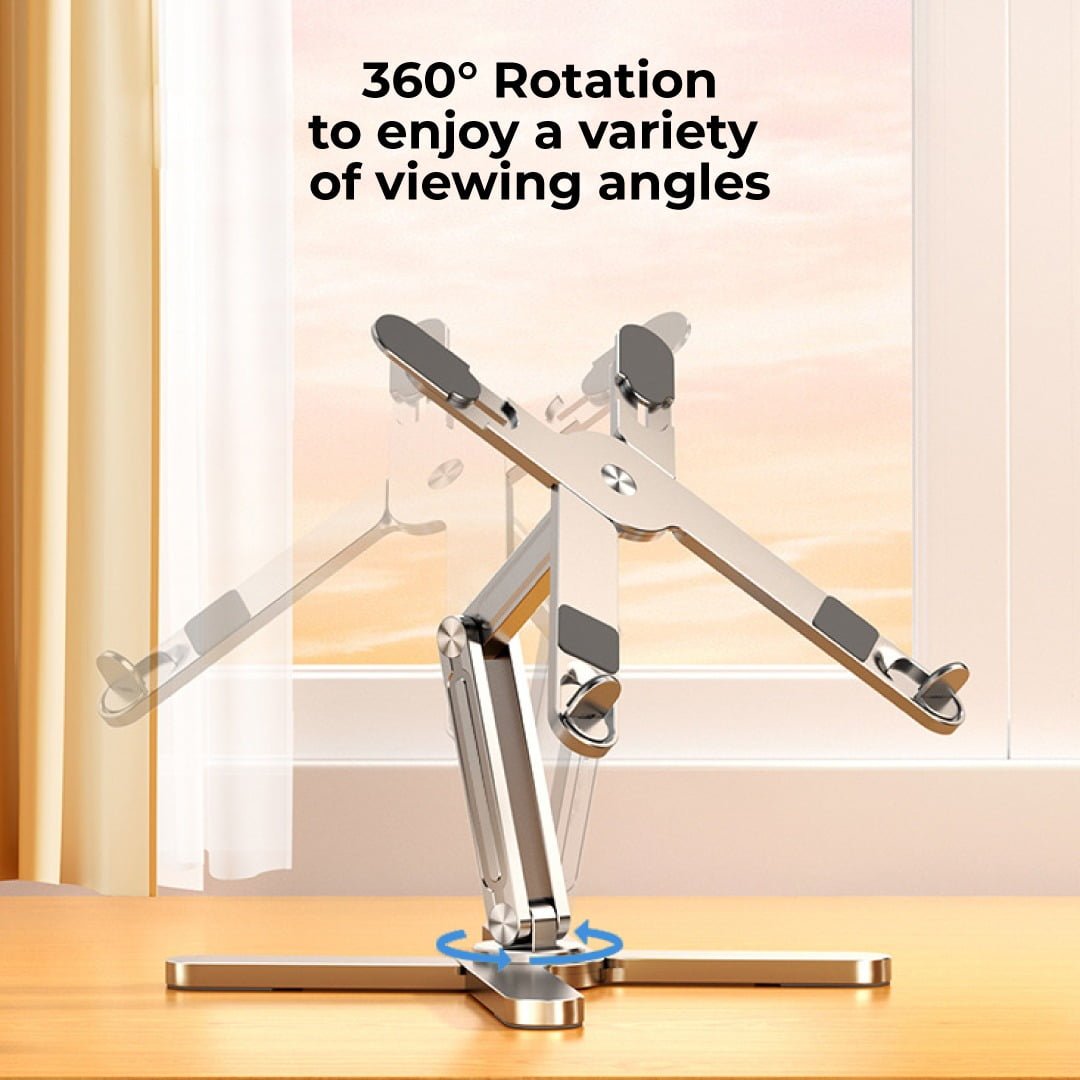 BLUPEBBLE DOUBLE-X ADJUSTABLE AND FOLDABLE ALUMINIUM ALLOY LAPTOP STAND 11 TO 17 INCH BP-DBLXSTAND11.17-SL thumbnail 6