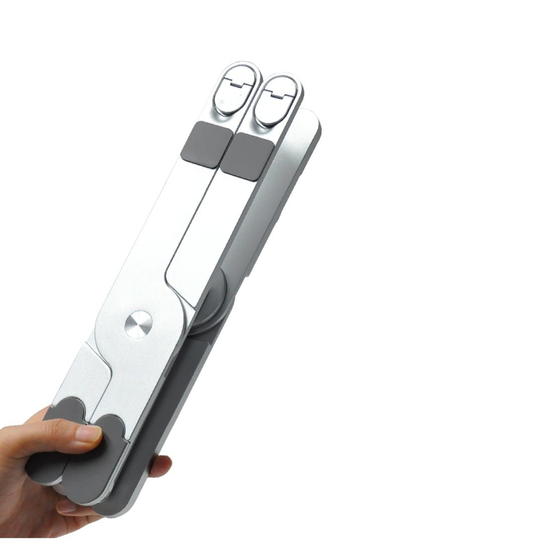 BLUPEBBLE DOUBLE-X ADJUSTABLE AND FOLDABLE ALUMINIUM ALLOY LAPTOP STAND 11 TO 17 INCH BP-DBLXSTAND11.17-SL thumbnail 7